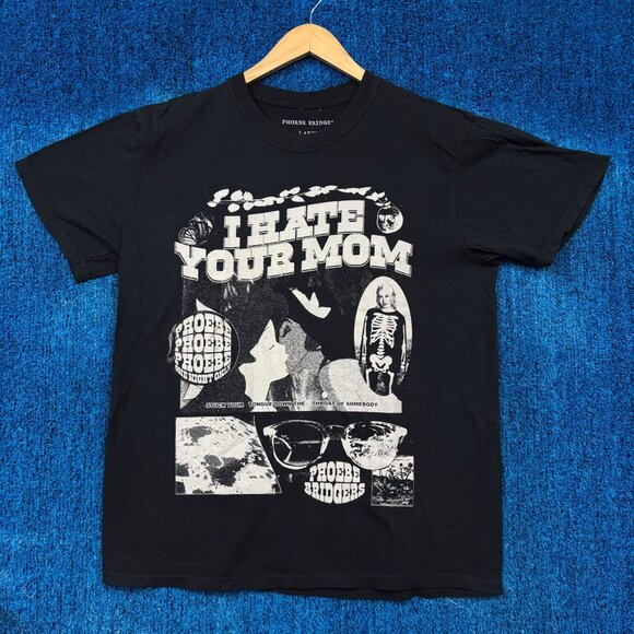 Phoebe Bridgers ICU Lyric I Hate Your Mom Punisher Emo Tee L - Picture 1 of 4